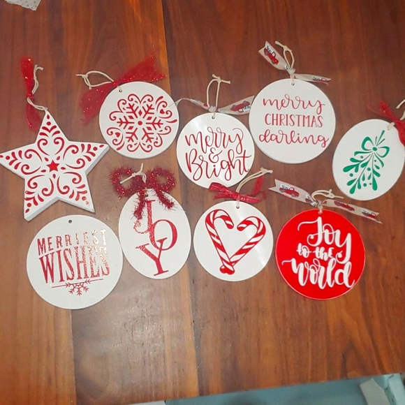 Other - Farmhouse wooden Christmas decor ornament bundle